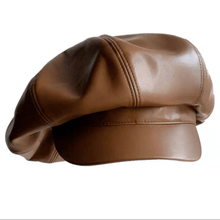 Load image into Gallery viewer, Oversized Leather Newsboy Hat.