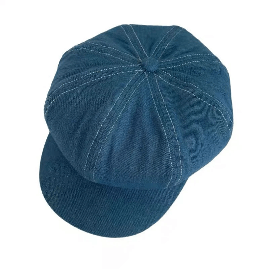 Denim Newsboy Cap for Women.
