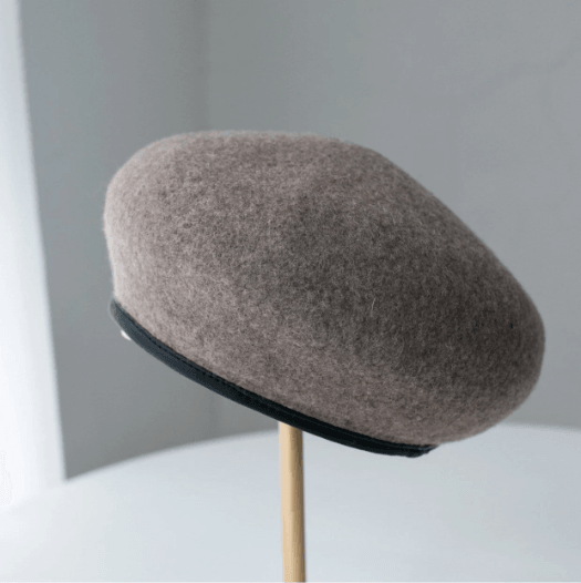 Custom Made 100% Wool Unisex Beret Hat with Leather Band - Mspineapplecrafts
