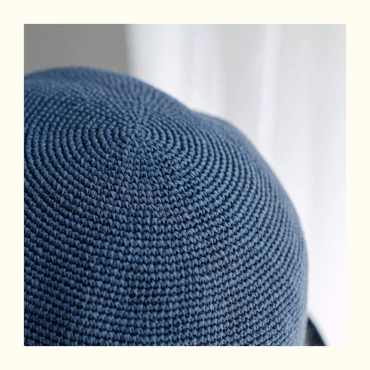 Straw Hat with Embroidered Brim.
