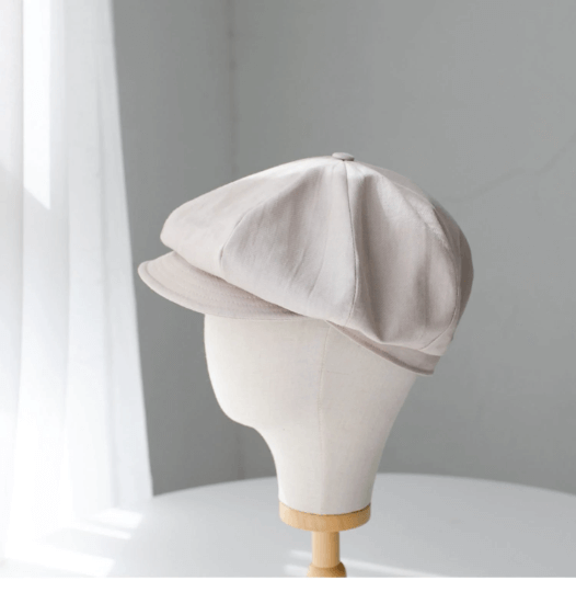 Oversized Linen Newsboy Hat.