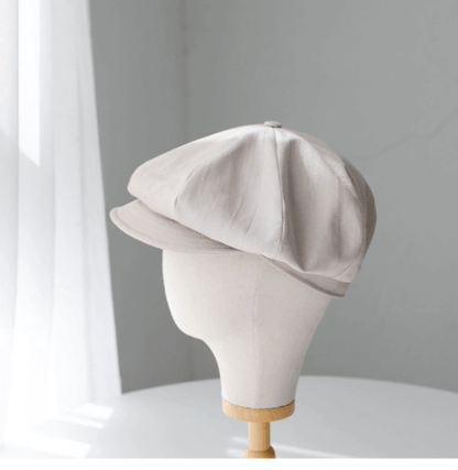 Oversized Linen Newsboy Hat.