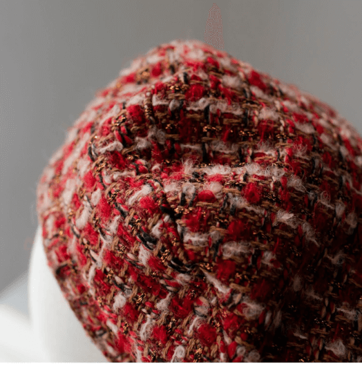 Handmade Tweed Fabric Beret for Women.