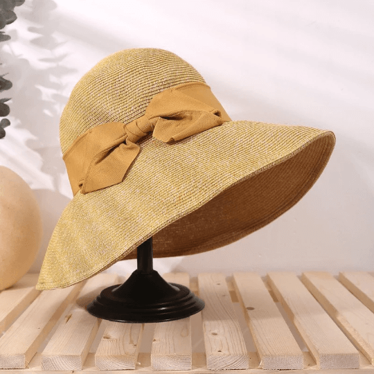 Straw Hat with Bow Tie.