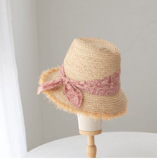 Raffia Straw Panama Hat.