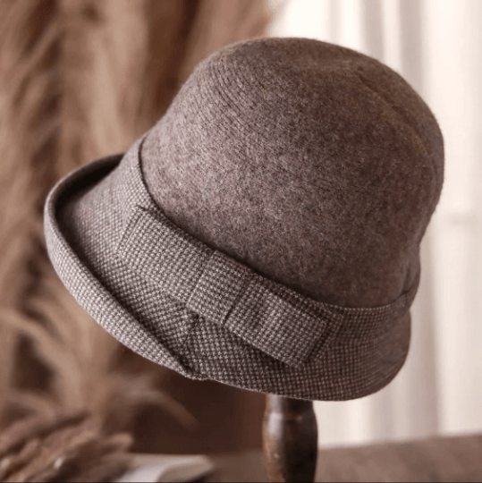 Wool Cloche Hat, Winter Hat for Women, Wool Bucket Hat for Women, Fall/Winter Hat for Girl, Elegant Hat for Women, Gift for her.