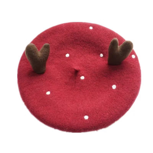 Antler Berets Hat for Women and Kid.