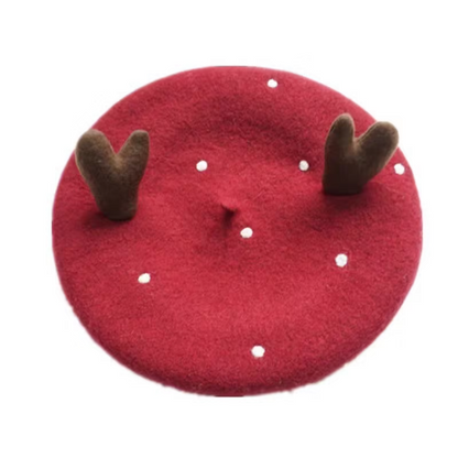 Antler Berets Hat for Women and Kid.