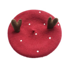 Load image into Gallery viewer, Antler Berets Hat for Women and Kid.