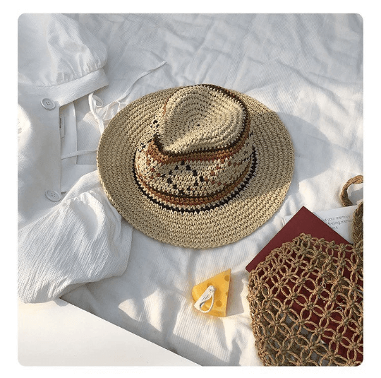 Fedora Panama Straw Hat for Women Men.