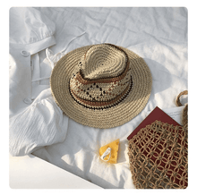 Load image into Gallery viewer, Fedora Panama Straw Hat for Women Men.