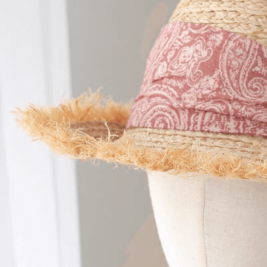 Raffia Straw Panama Hat.