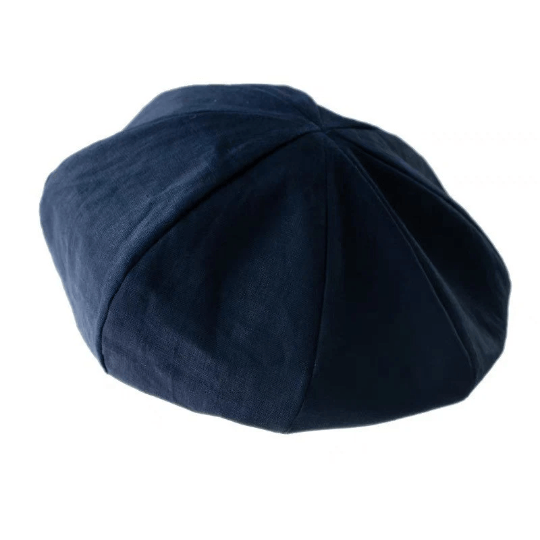 Oversized Linen Beret - Black