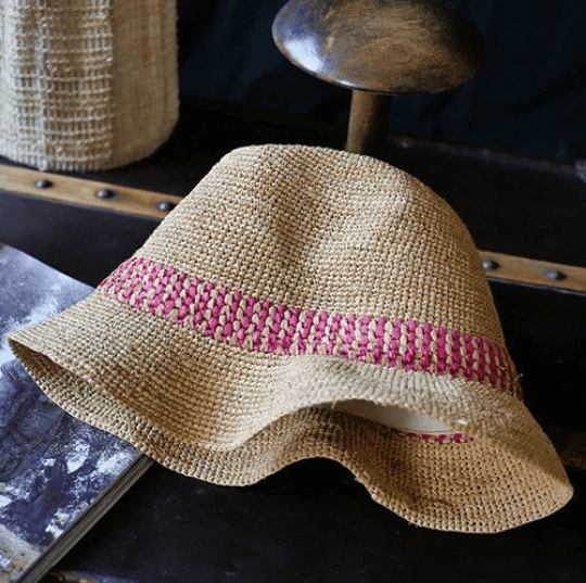 Raffia Straw Panama Hat.