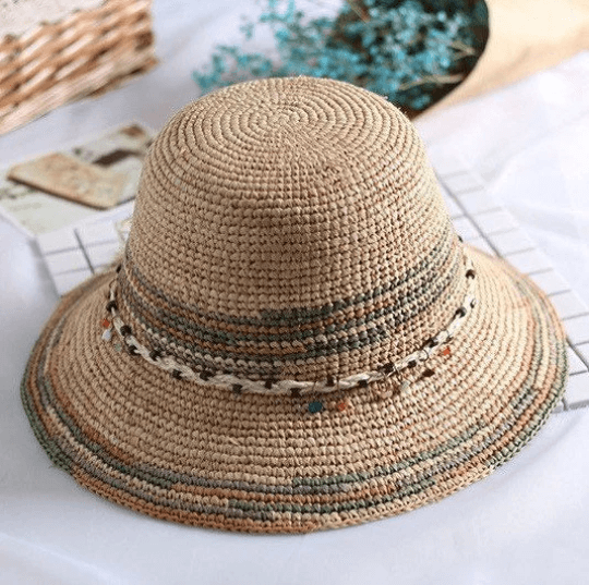 Foldable Raffia Straw Hat for Women.