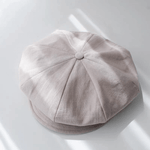Oversized Linen Newsboy Hat.