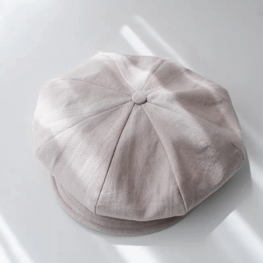 Oversized Linen Newsboy Hat.