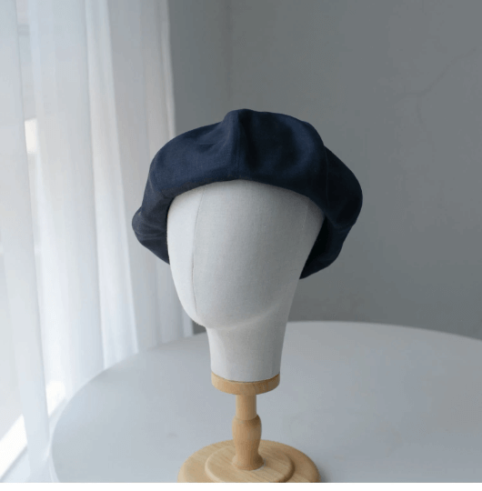 Oversized Spring Summer Unisex Linen Beret.