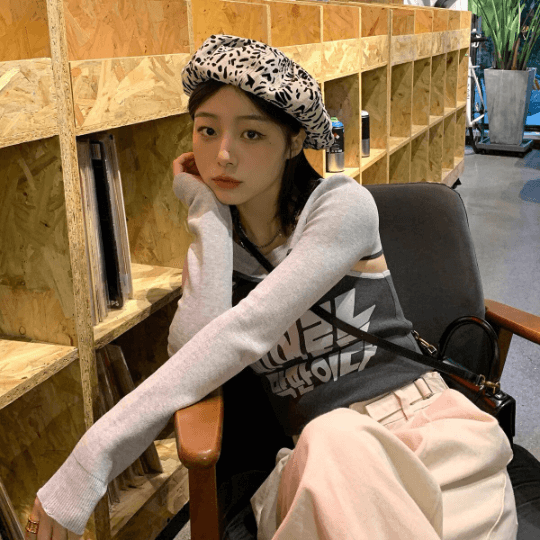Oversize Beret Hat for Women/ French Style Vintage/ Painter Beret/ Animal Pattern Beret.