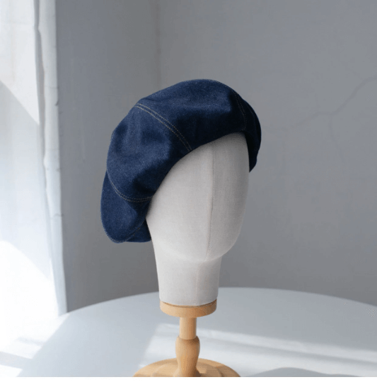 Oversize Denim Beret for Women.