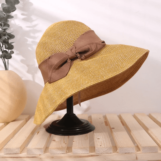 Straw Hat with Bow Tie.