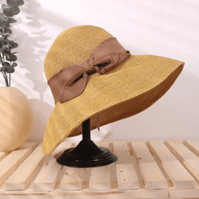 Load image into Gallery viewer, Straw Hat with Bow Tie.