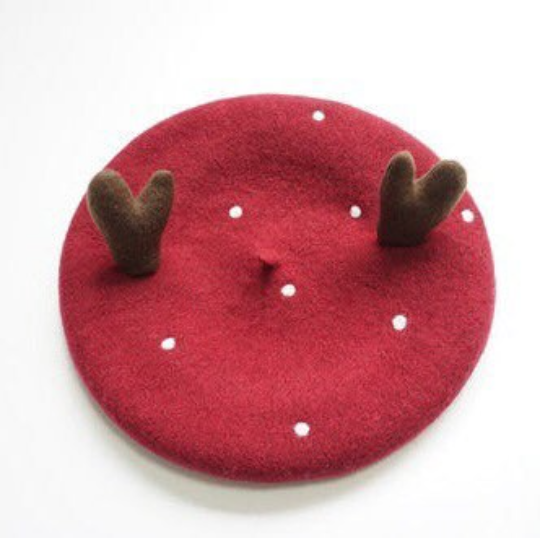 Antler Berets Hat for Women and Kid.