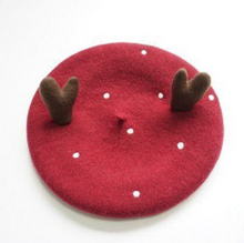 Load image into Gallery viewer, Antler Berets Hat for Women and Kid.