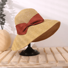 Load image into Gallery viewer, Straw Hat with Bow Tie.
