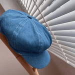 Denim Newsboy Cap for Women.