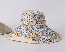 Load image into Gallery viewer, Reversible Wide Brim Bucket Hat.