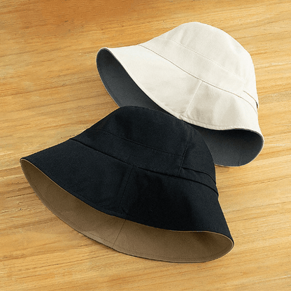 Reversible Two Way Pony Tail Bucket Hat.