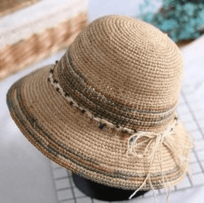 Foldable Raffia Straw Hat for Women.