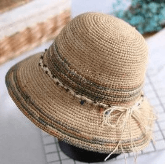 Foldable Raffia Straw Hat for Women.