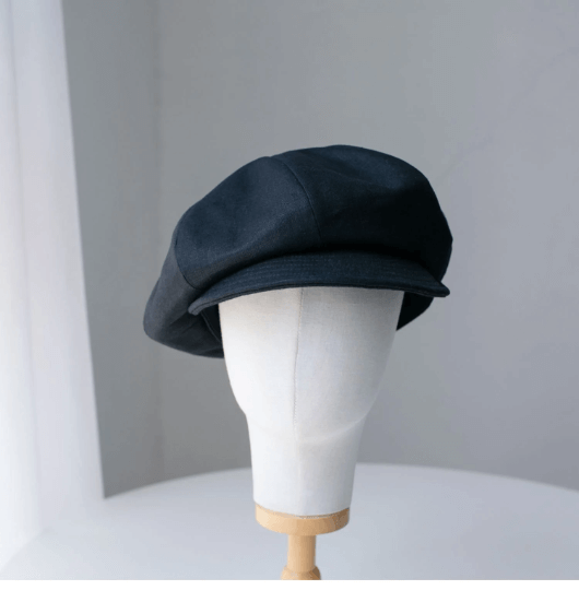 Oversized Linen Newsboy Hat.
