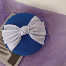 Load image into Gallery viewer, Handmade Solid Colour Beret Hat with Breathable Material with Bow Tie.
