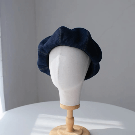 Oversize Denim Beret for Women.