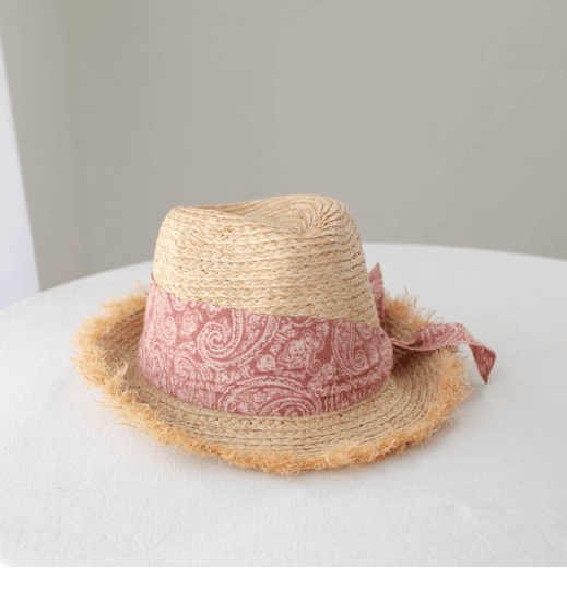 Raffia Straw Panama Hat.