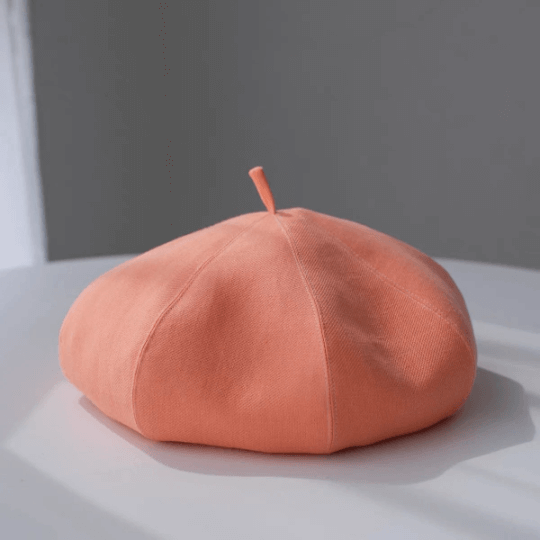 Oversized Linen Beret Hat for Women- Solid Colour.