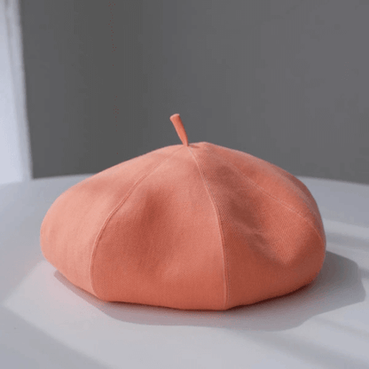 Oversized Linen Beret Hat for Women- Solid Colour.