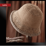 Knitted Bucket Hat for Women with Fleece.