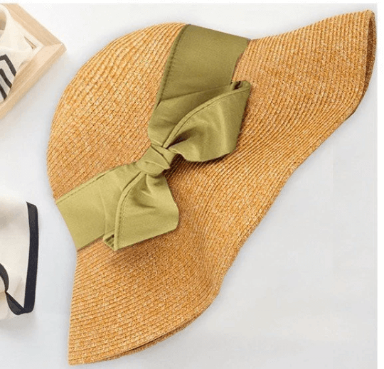 Straw Hat with Bow Tie.