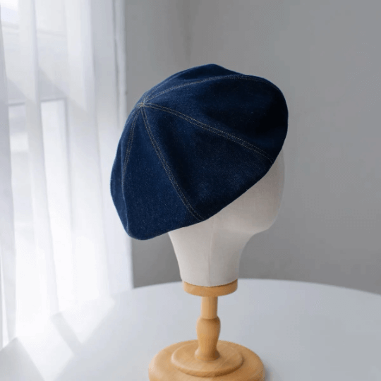Oversize Denim Beret for Women.