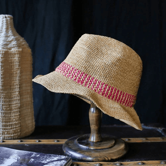 Raffia Straw Panama Hat.