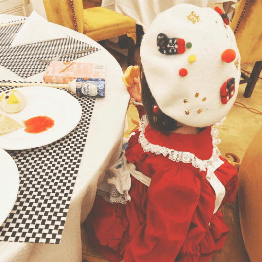 White Christmas Berets Hat for Women and Kid.