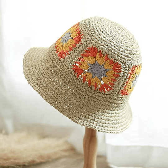 Flower Straw Hat for  Women.