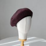 Custom Made 100% Wool Unisex Beret Hat with Leather Band - Mspineapplecrafts