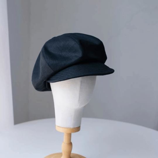Oversized Linen Newsboy Hat.