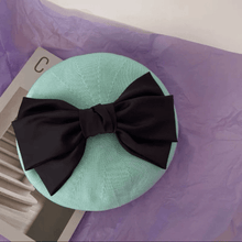 Load image into Gallery viewer, Handmade Solid Colour Beret Hat with Breathable Material with Bow Tie.