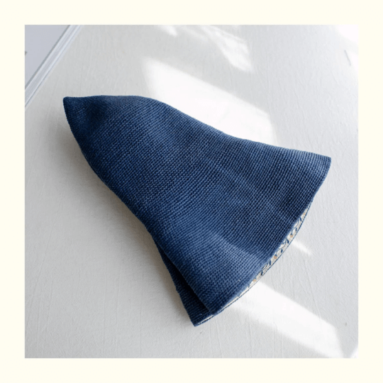 Straw Hat with Embroidered Brim.